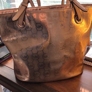 Gold/platinum metallic MICHAEL KORS purse